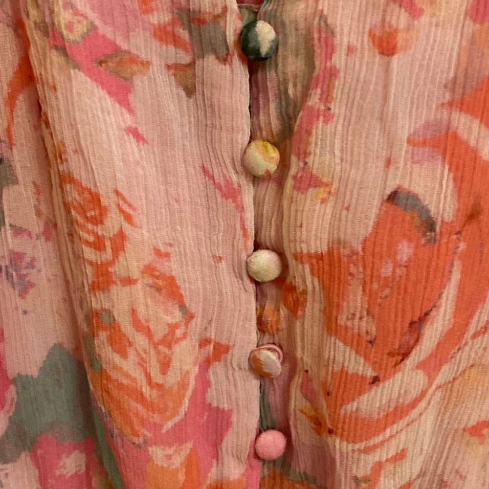 HEMANT & NANDITA Pink Floral Sheer Long-Sleeve Romper - Picture 6 of 16